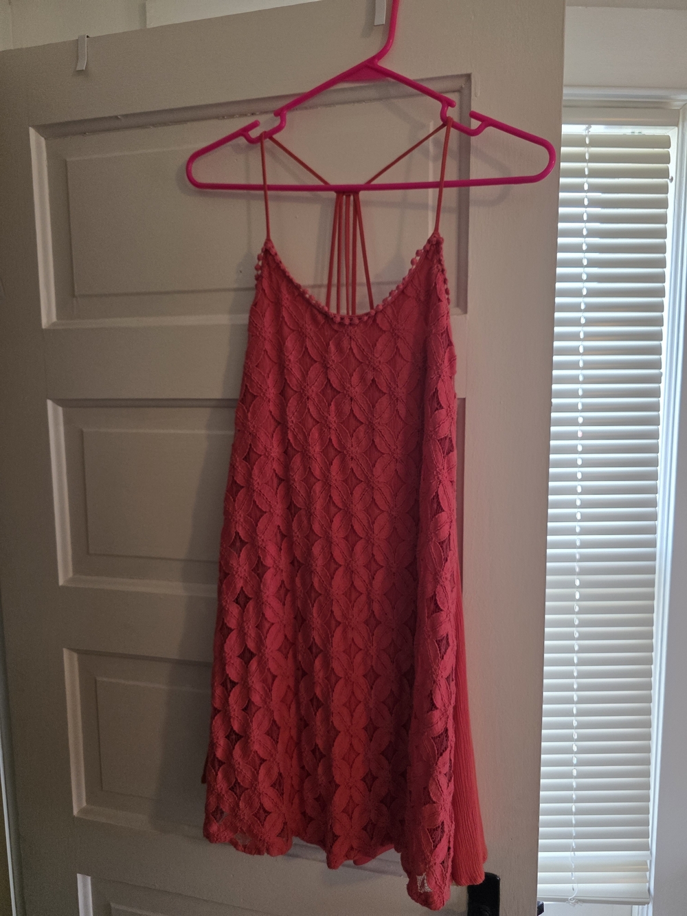 Maurices Coral Lace Spaghetti Strap Dress
